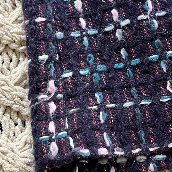 LOFT Petite Tweed Mini Skirt Multicolor Navy Pockets Lined 489329 Size 0 Petite - Picture 6 of 13